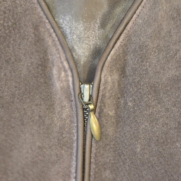Great Northwest Leather Front Vest Brown Suede Zip Front Lined Size Large - Picture 3 of 12